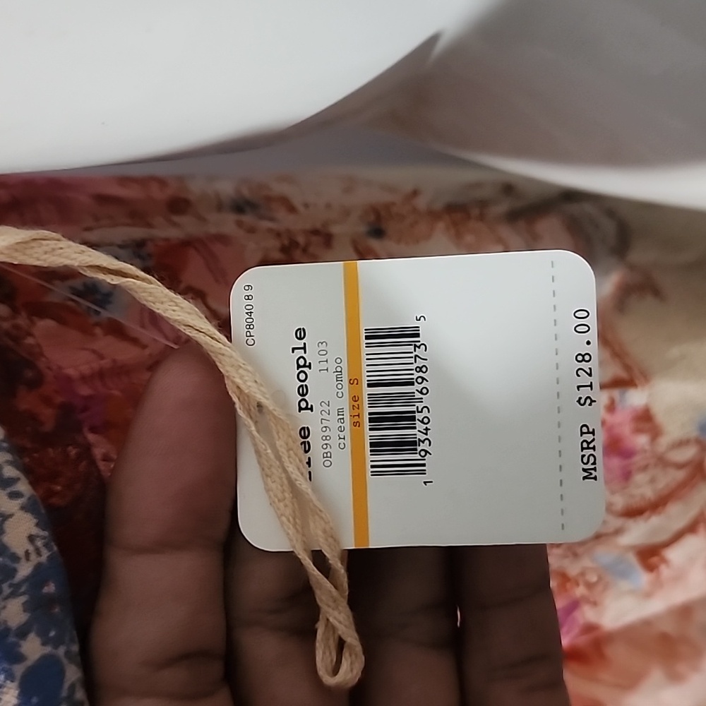 Free People Strapless Floral Dress in Red and Cream - Picture 11 of 12